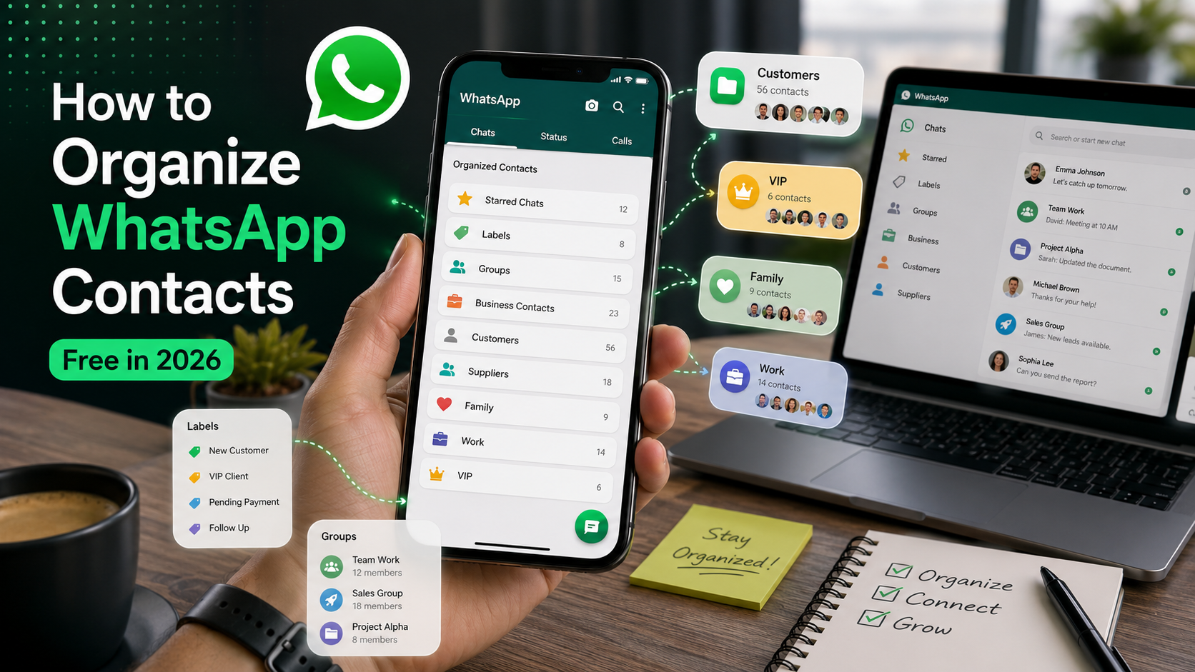 How to Organize WhatsApp Contacts Free in 2026